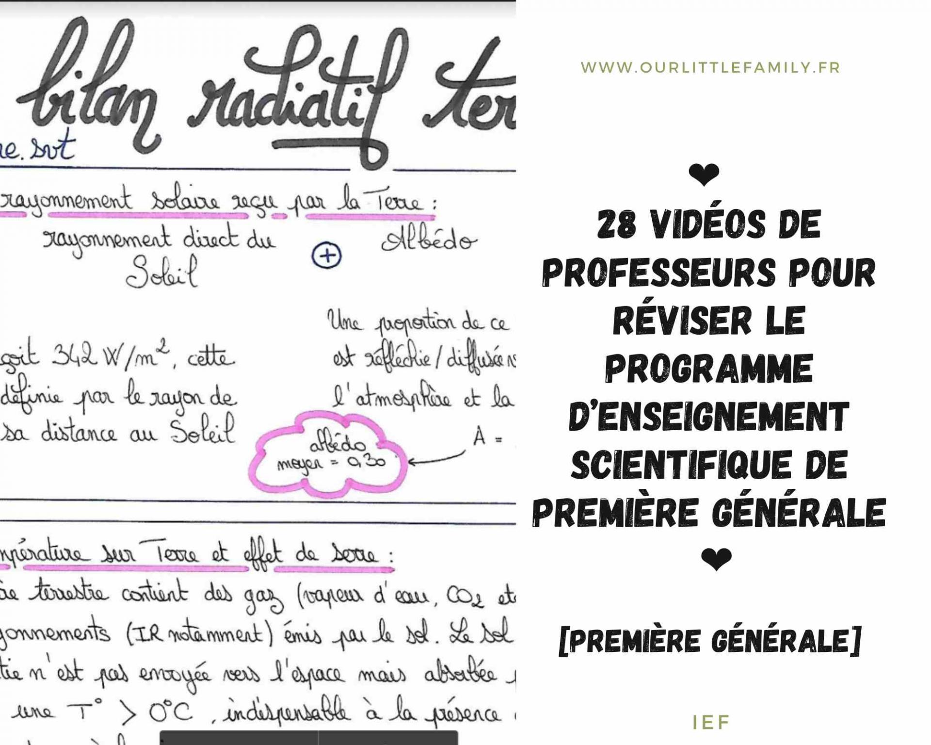 28 videos de professeurs pour reviser le programme d enseignement scientifique de premiere generale