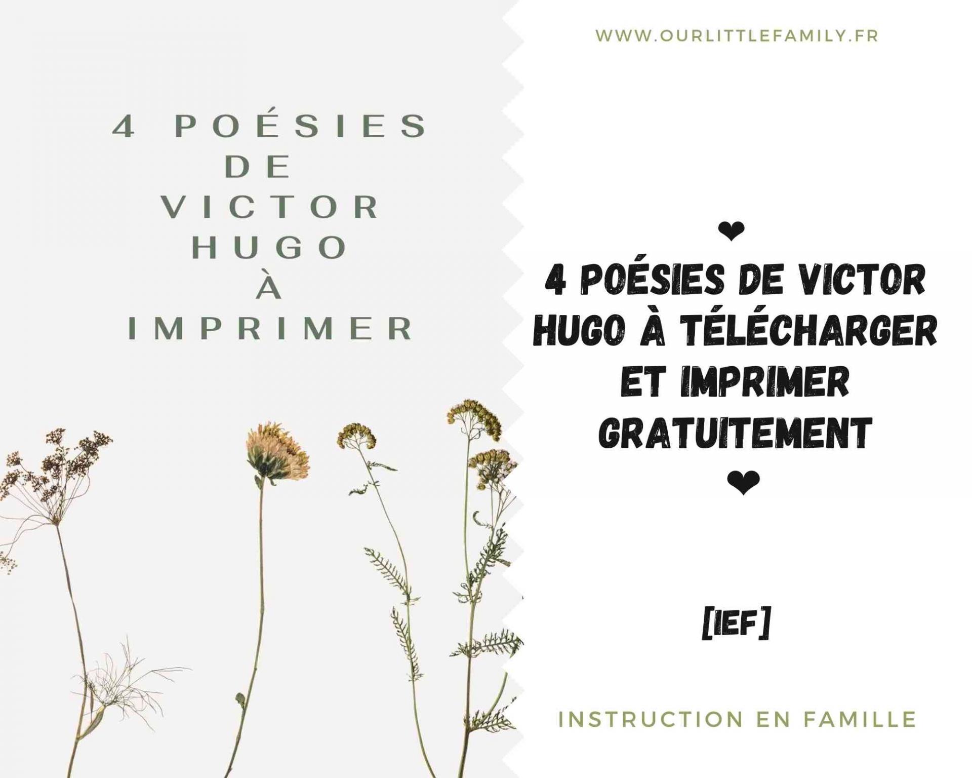 4 poesies de victor hugo a telecharger et imprimer gratuitement