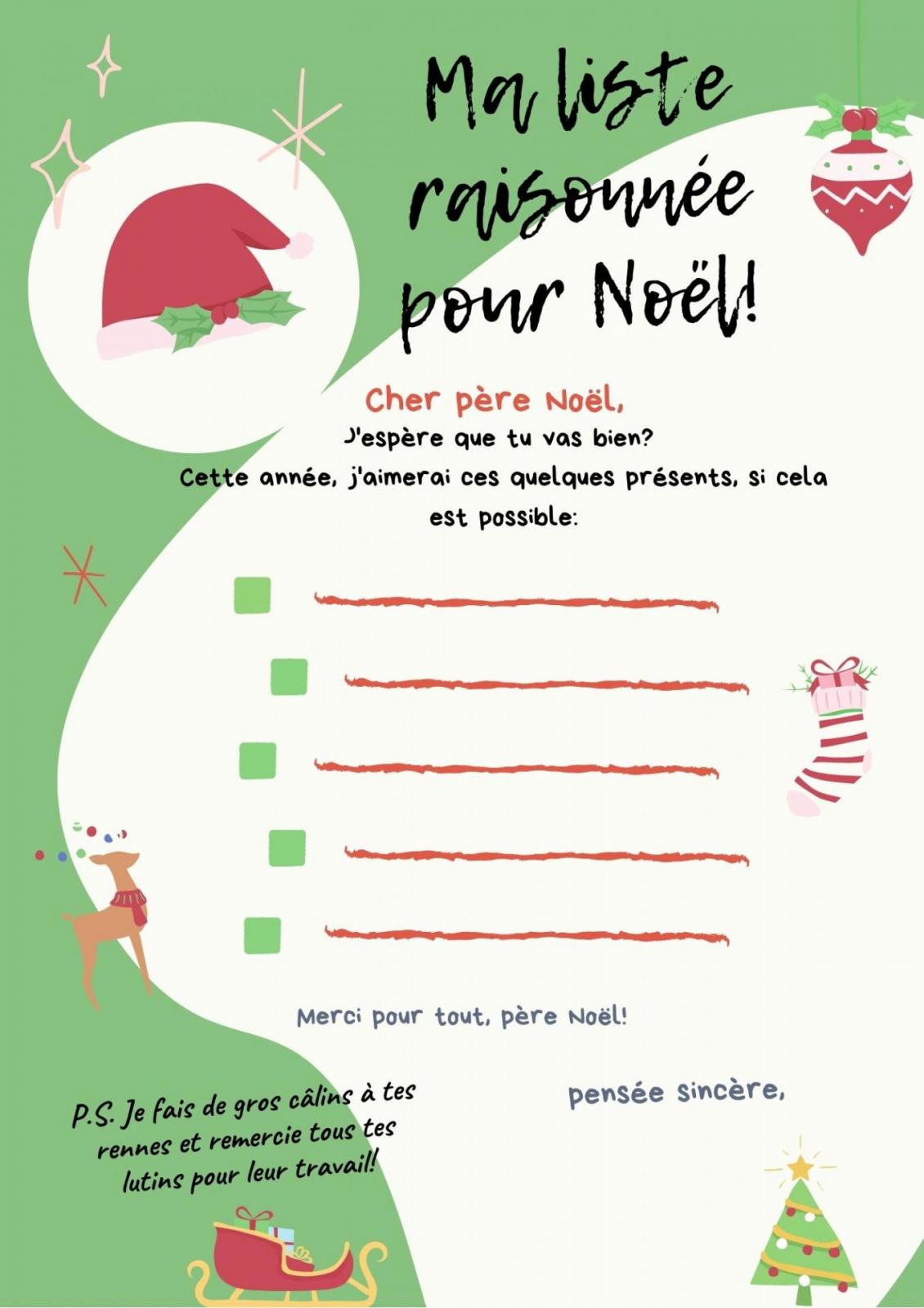 Blue wish list festive flat illustration interactive letter to santa 2