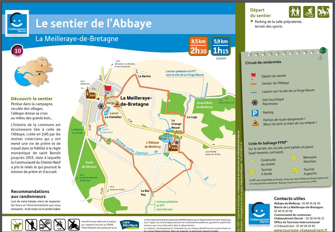 Carte du sentier de l abbaye de la meilleraye de bretagne