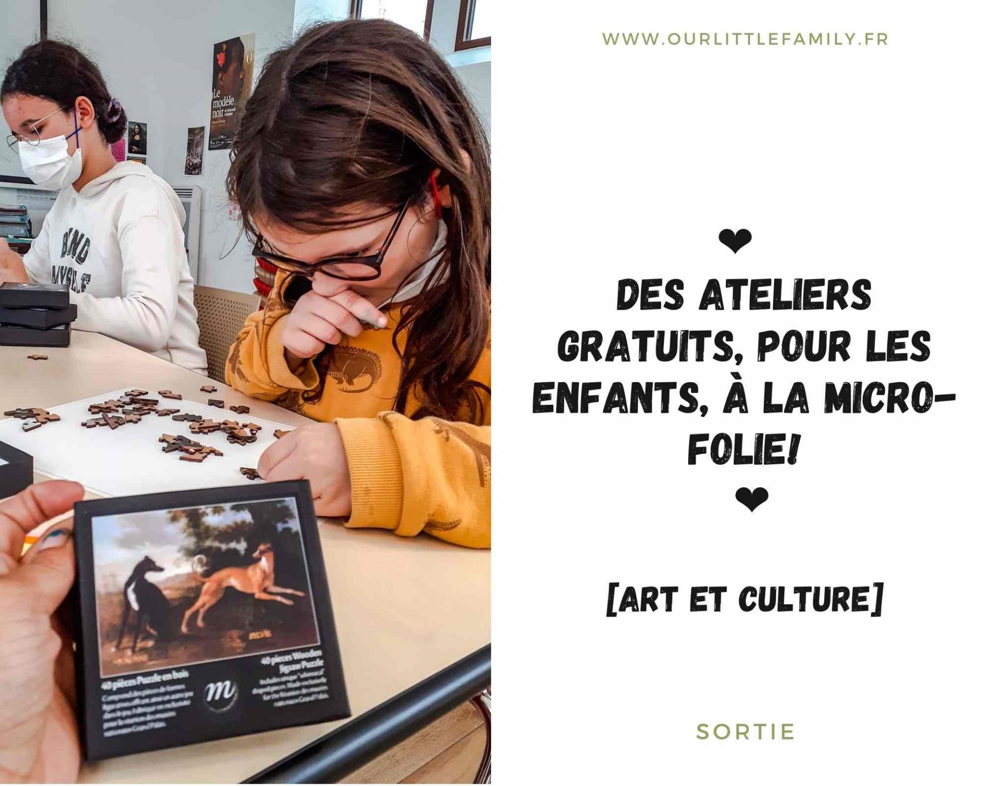 Des ateliers gratuits pour les enfants a la micro folie