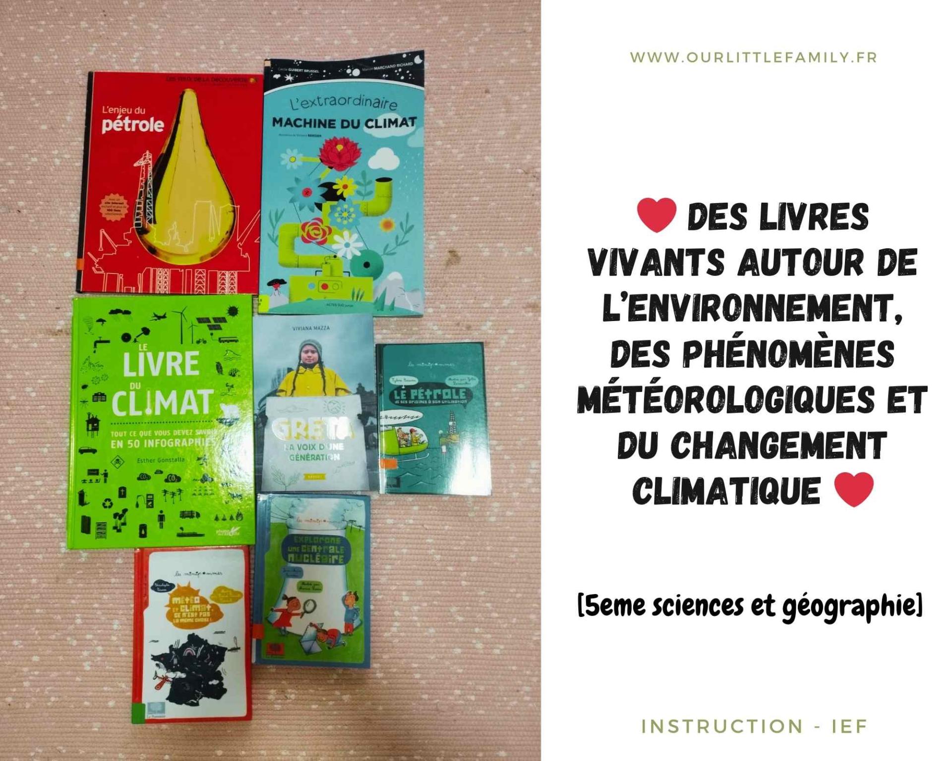 Des livres vivants autour de l environnement des phenomenes meteorologiques et du changement climatique