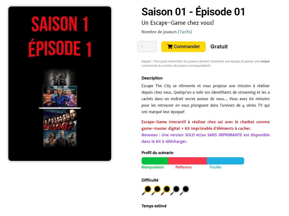 Escape the city saison 01