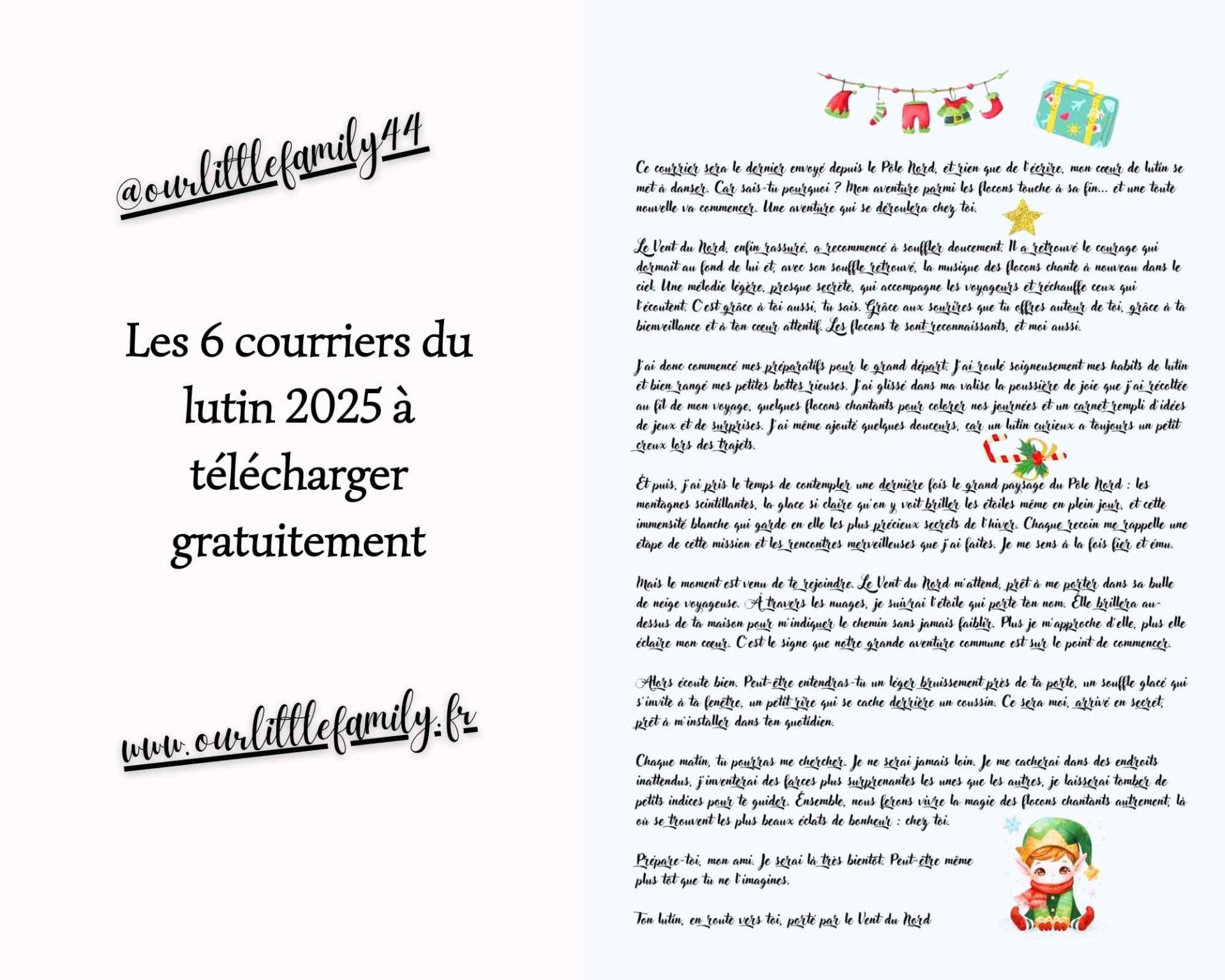 Les 6 courriers du lutin 2025 a telecharger gratuitement