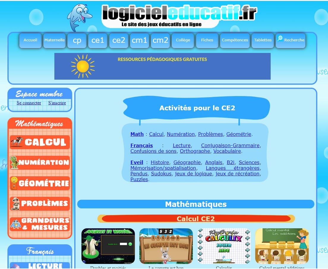 logiciel éducatif ce2