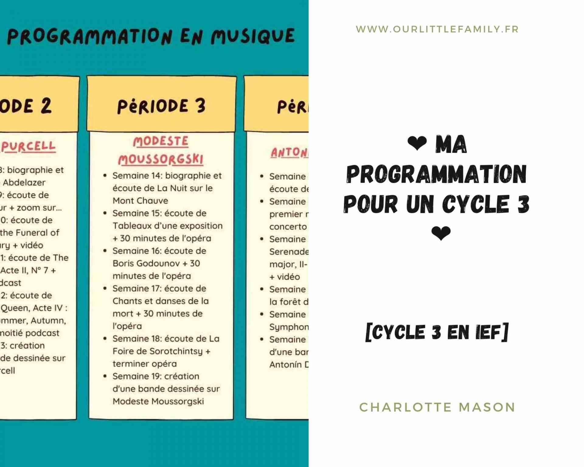 Ma programmation pour un cycle 3