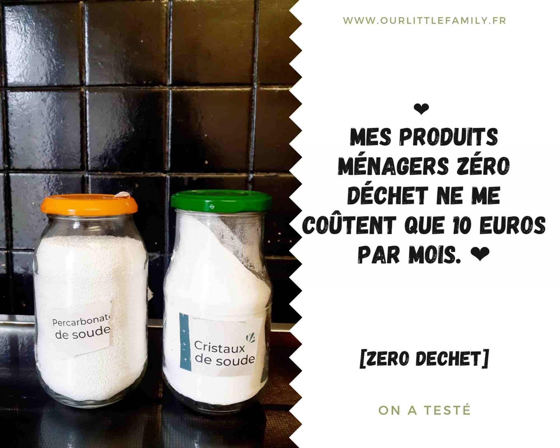 Mes produits menagers zero dechet ne me coutent que 10 euros par mois