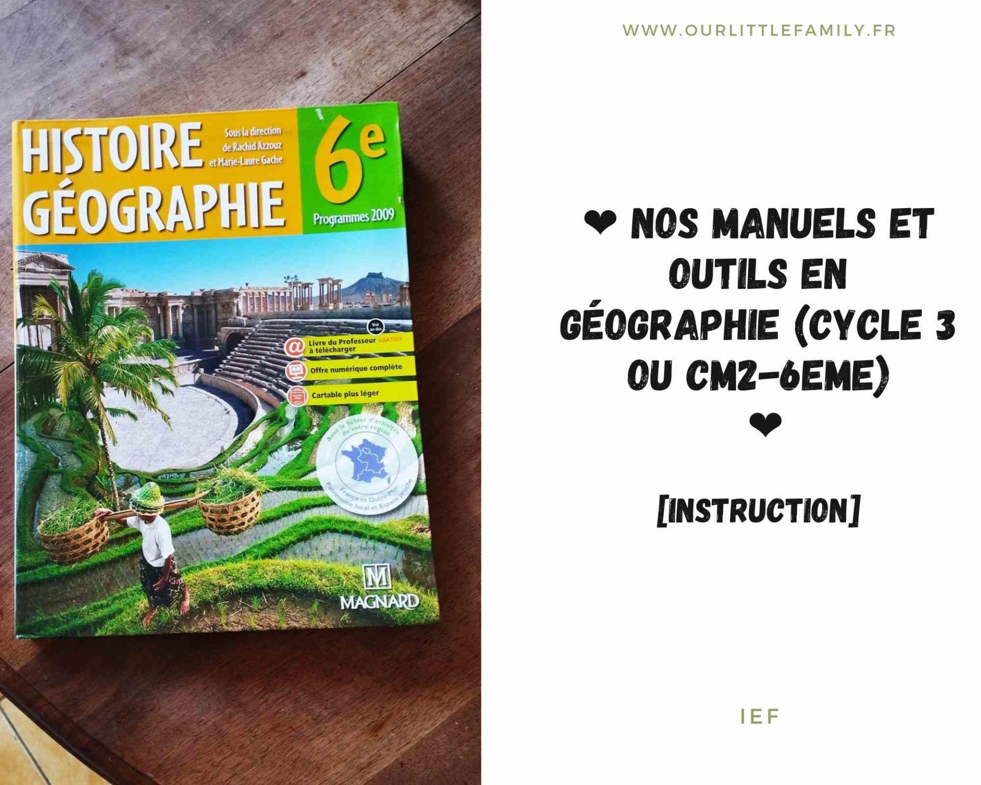 Nos manuels et outils en geographie cycle 3 ou cm2 6eme