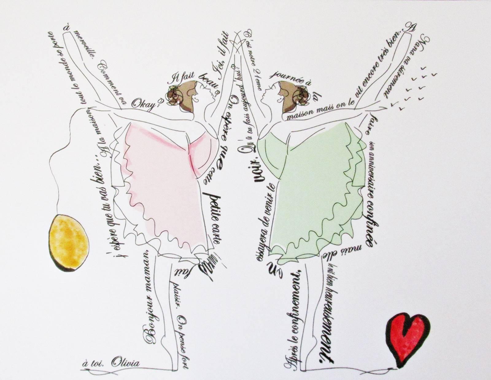 Petites danseuses carte postale diy