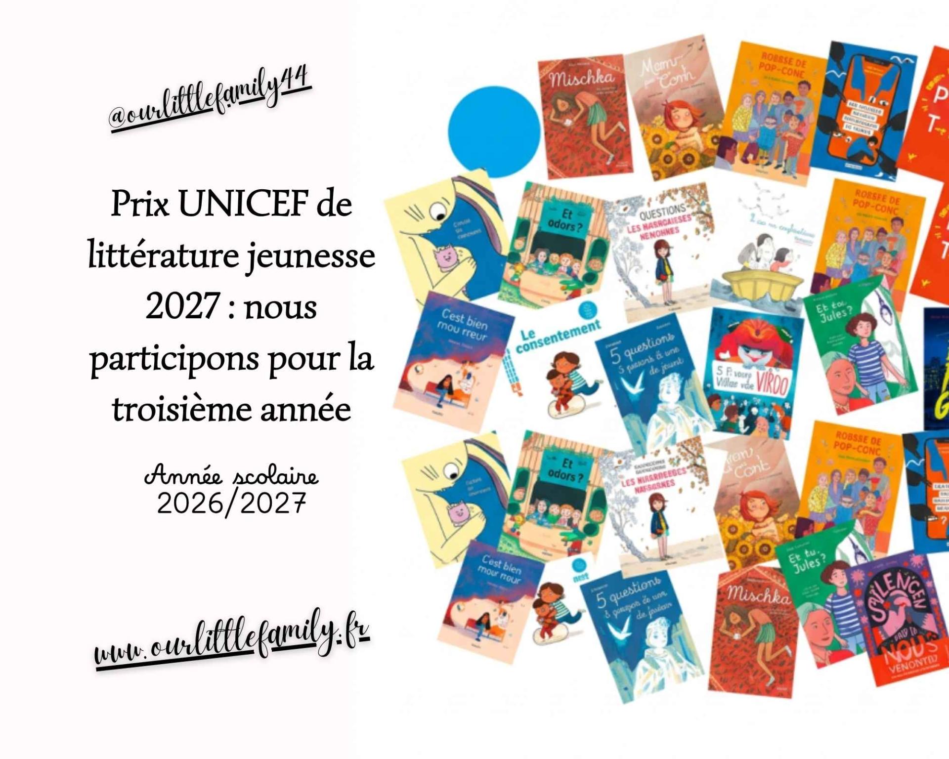 Prix unicef de litterature jeunesse 2027 nous participons pour la troisieme annee