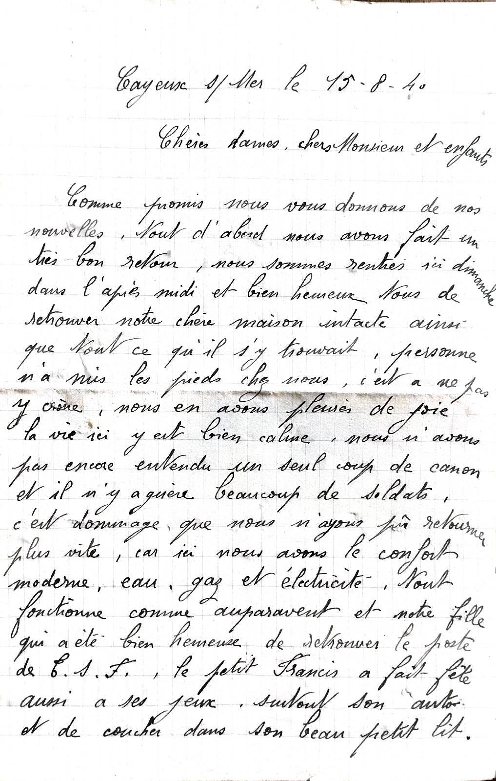 Une lettre d aout 1940 ou petit temoignage d une civile durant la seconde guerre mondialeimg 20230304 133742